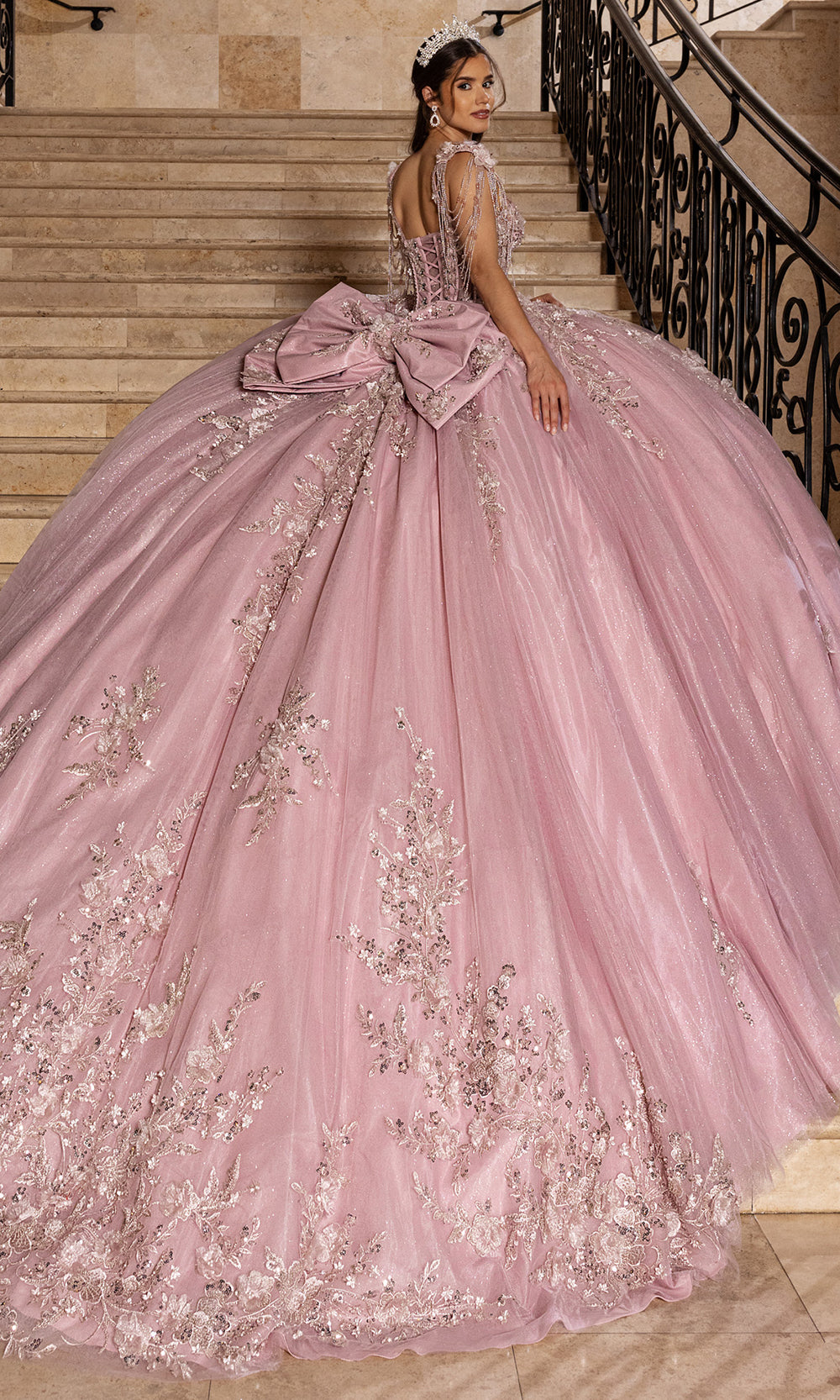 Rachel Allan RQ1182 - Dramatic Quinceanera Ball Gown Quinceanera Dresses in Rose