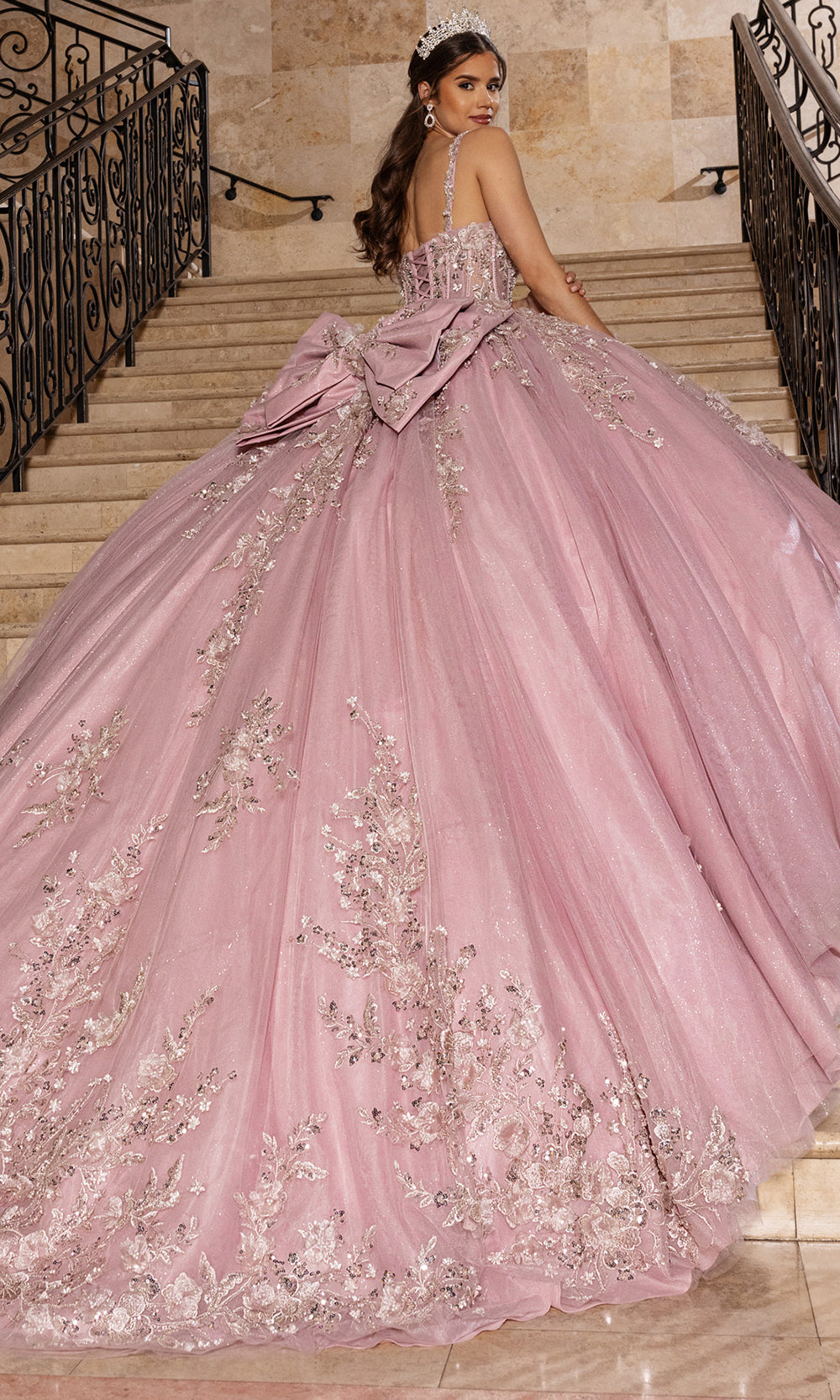 Rachel Allan RQ1182 - Dramatic Quinceanera Ball Gown Quinceanera Dresses in Rose