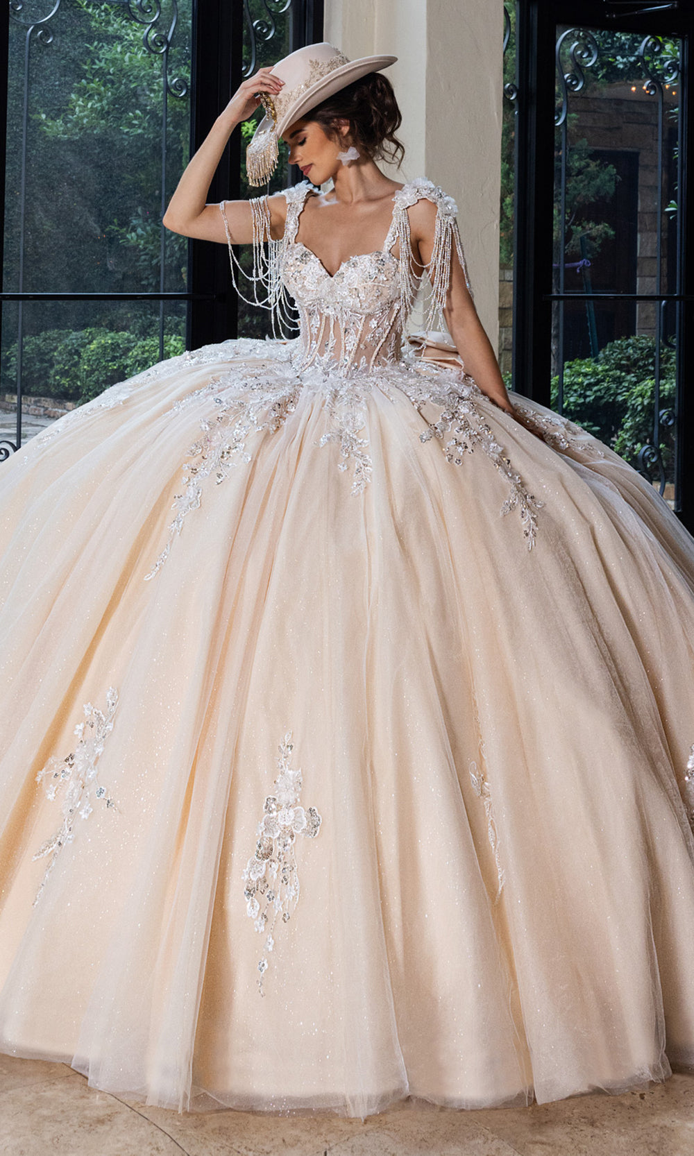 Rachel Allan RQ1182 - Dramatic Quinceanera Ball Gown Quinceanera Dresses in Ivory Champagne