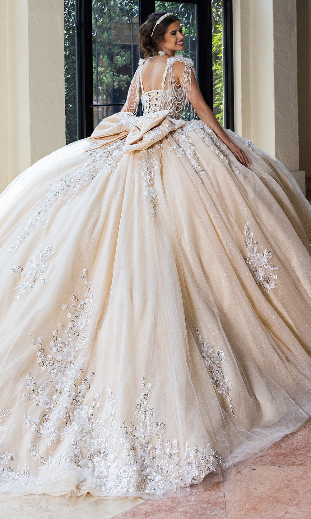 Rachel Allan RQ1182 - Dramatic Quinceanera Ball Gown Quinceanera Dresses in Ivory Champagne