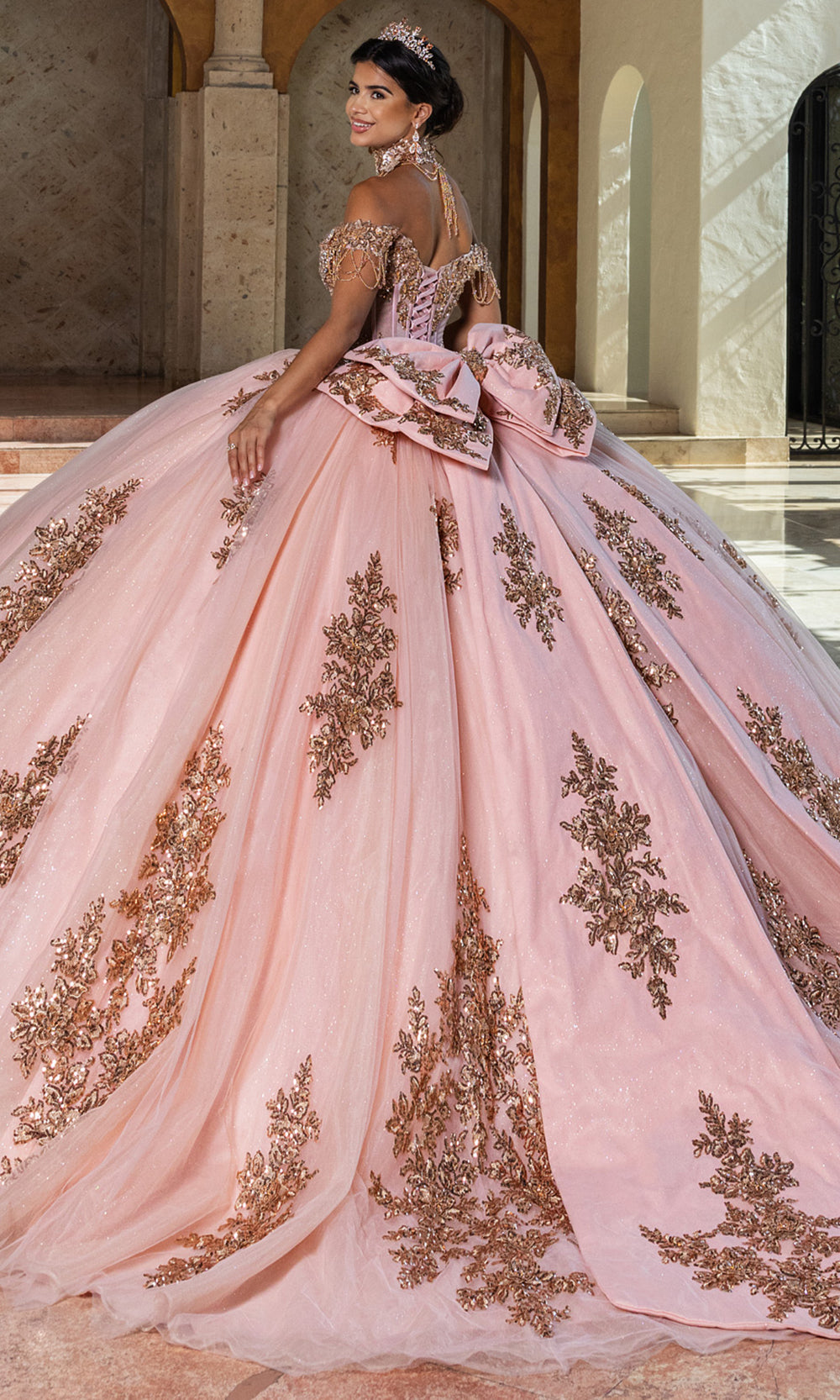 Rachel Allan RQ1183 - Couture Quinceanera Gown Quinceanera Dresses in Rose Gold