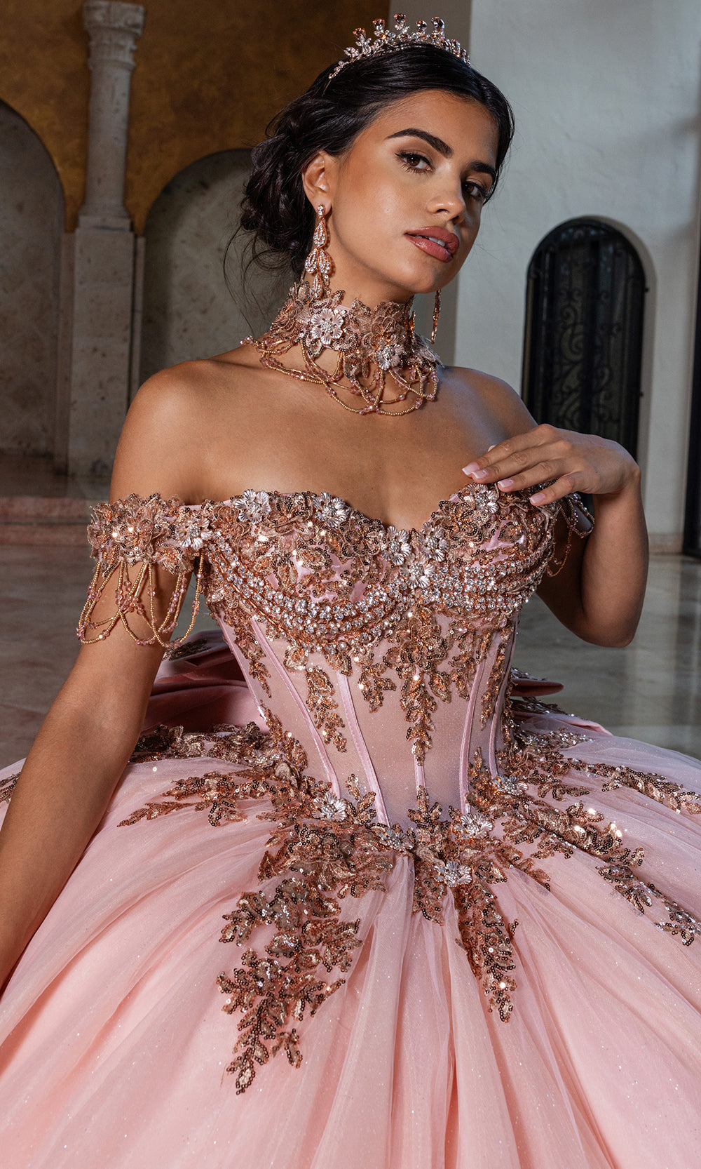 Rachel Allan RQ1183 - Couture Quinceanera Gown Quinceanera Dresses in Rose Gold
