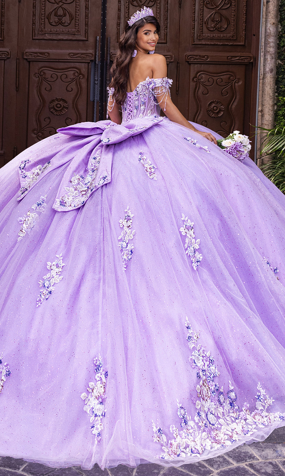 Rachel Allan RQ1184 - Off Shoulder Quinceanera Gown Quinceanera Dresses in Lilac Multi
