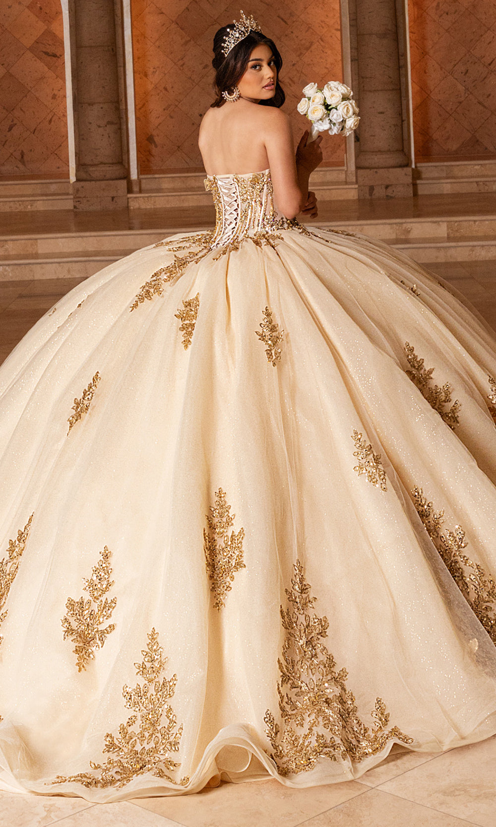 Rachel Allan RQ1186 - Couture Quinceanera Ball Gown Quinceanera Dresses in Champagne Gold