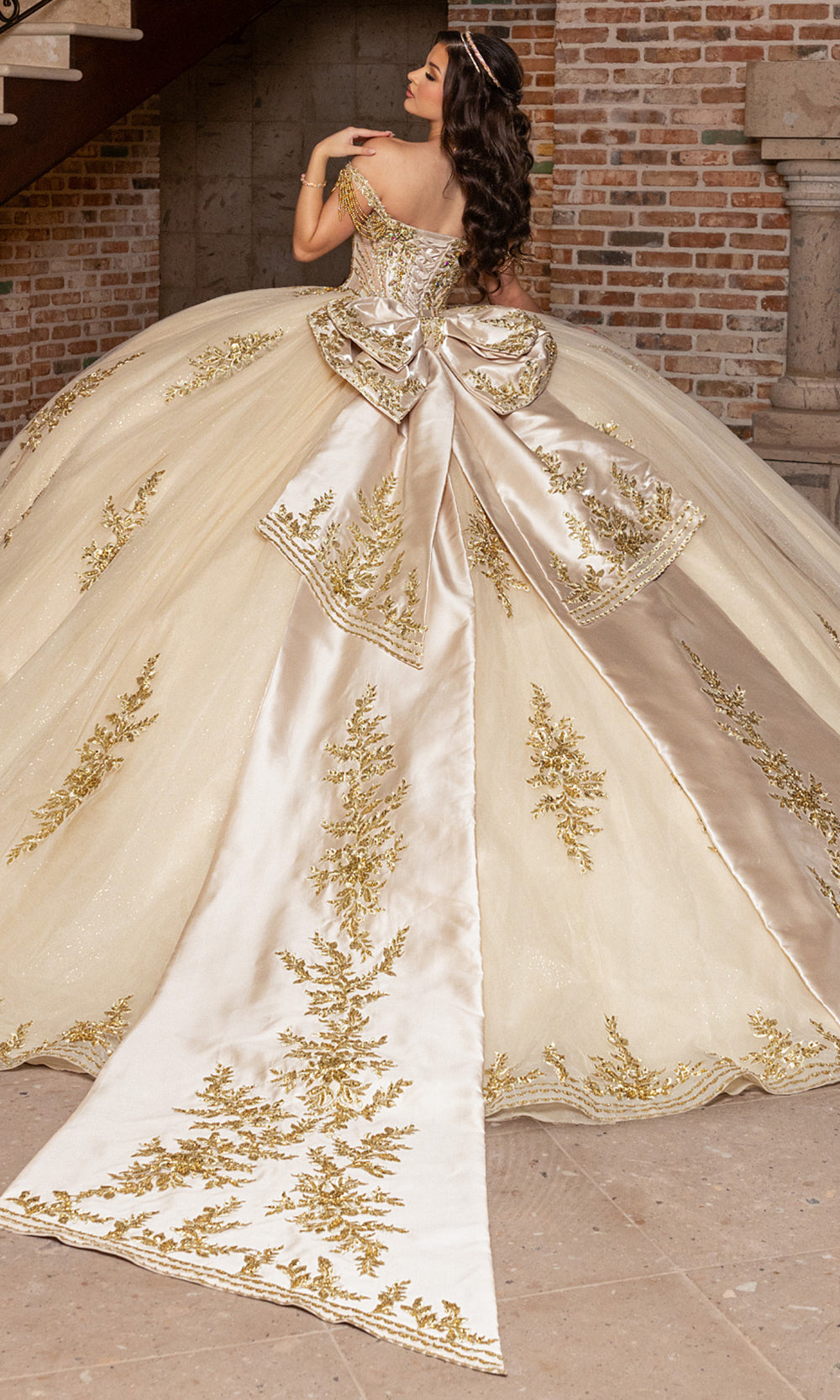 Rachel Allan RQ1187 - Couture Quinceanera Ball Gown Quinceanera Dresses in Champagne Gold