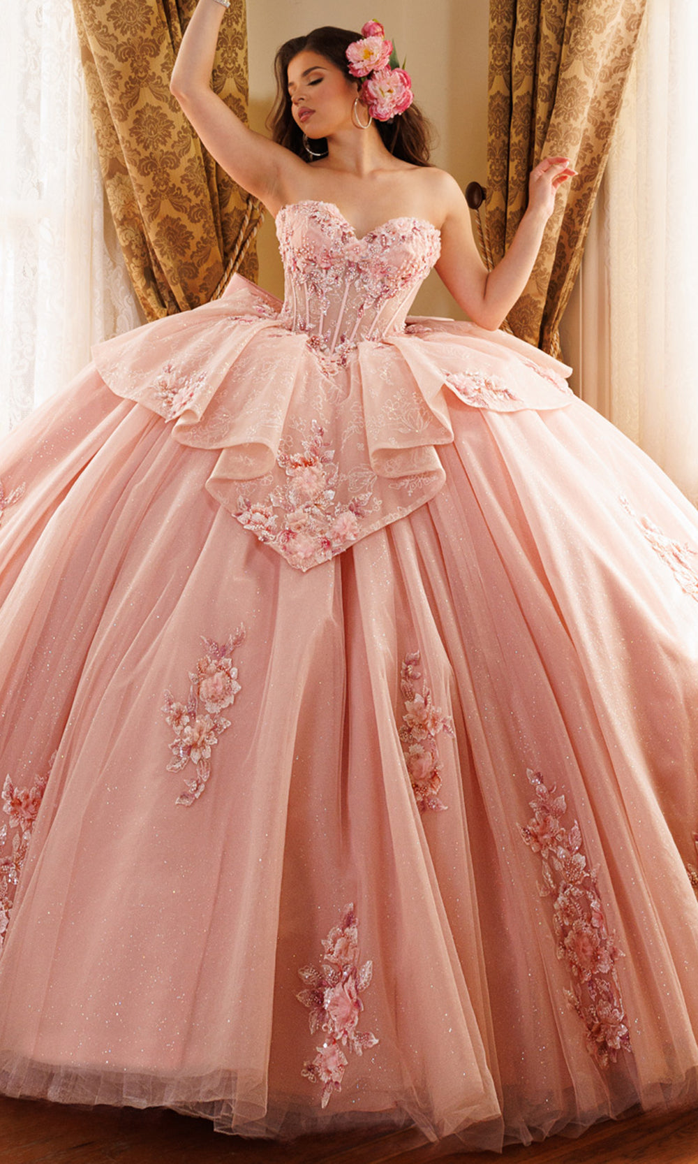 Rachel Allan RQ1190 - Sweetheart Embroidered Applique Ballgown Quinceanera Dresses in Pink    