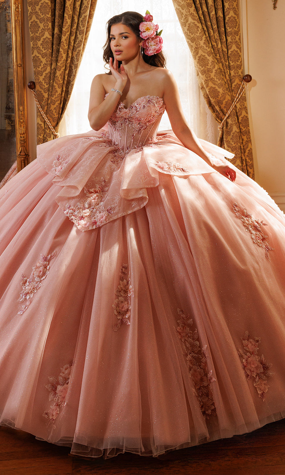 Rachel Allan RQ1190 - Sweetheart Embroidered Applique Ballgown Quinceanera Dresses in Pink    