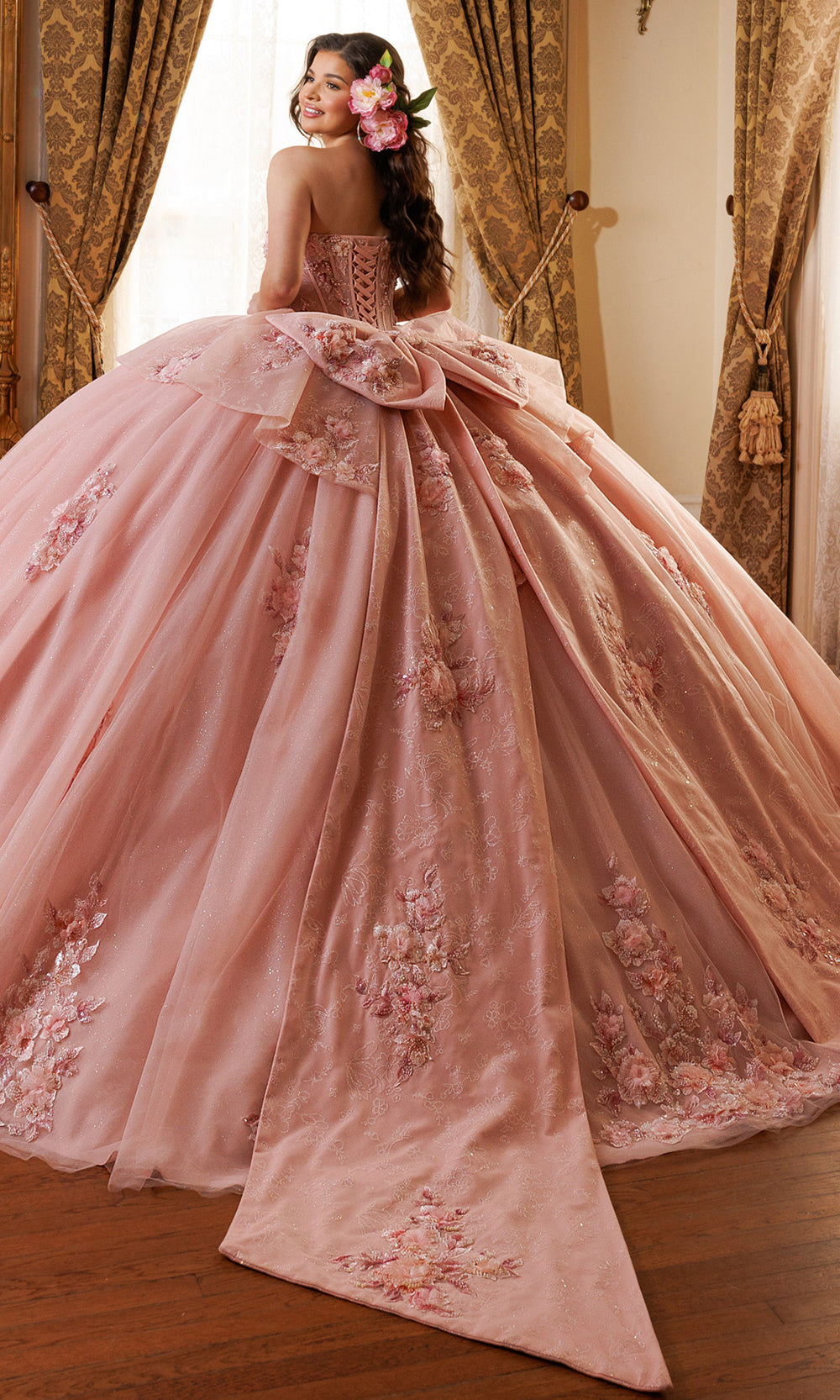 Rachel Allan RQ1190 - Sweetheart Embroidered Applique Ballgown Quinceanera Dresses in Pink    