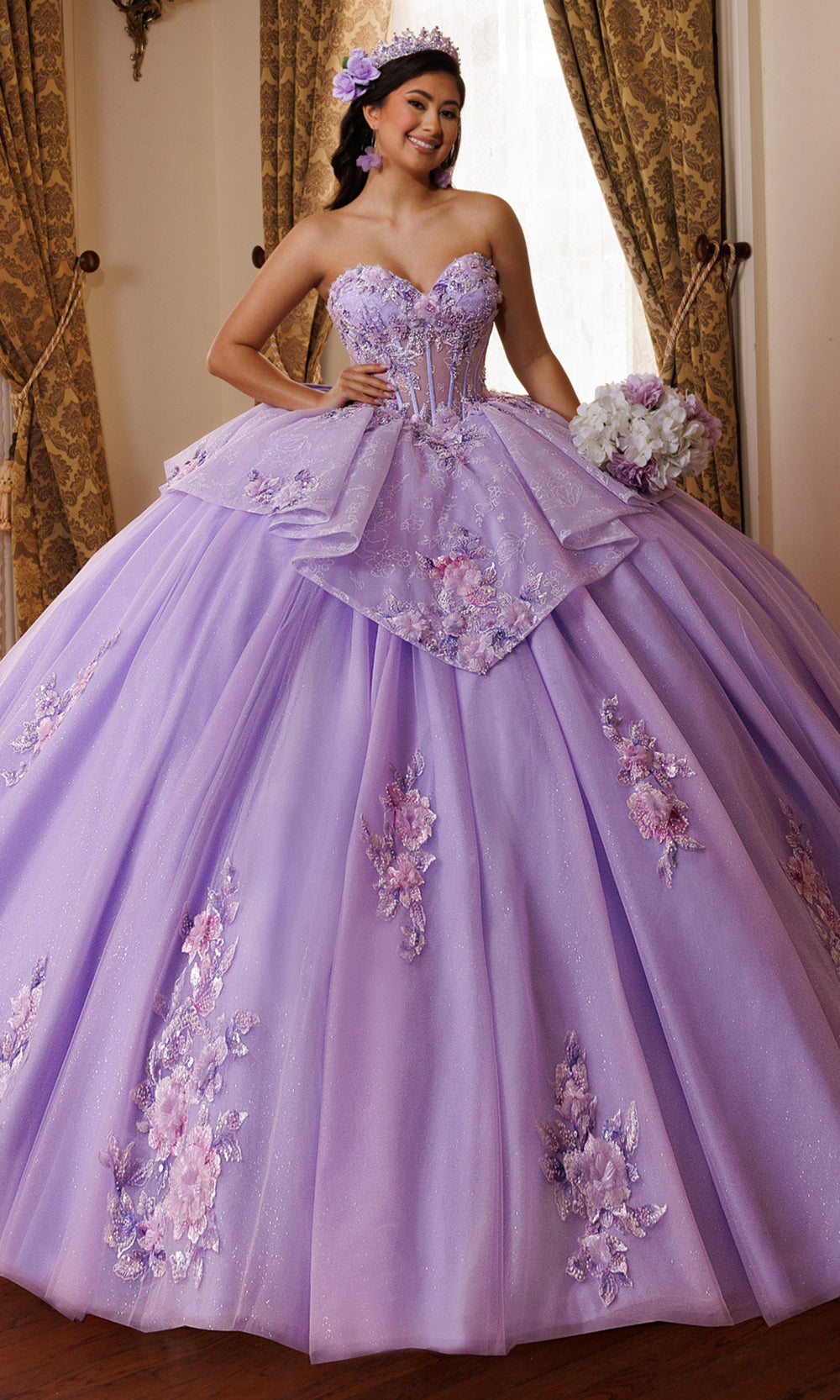 Rachel Allan RQ1190 - Sweetheart Embroidered Applique Ballgown Quinceanera Dresses in Purple    