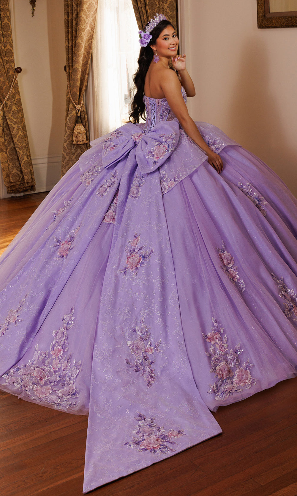 Rachel Allan RQ1190 - Sweetheart Embroidered Applique Ballgown Quinceanera Dresses in Purple    