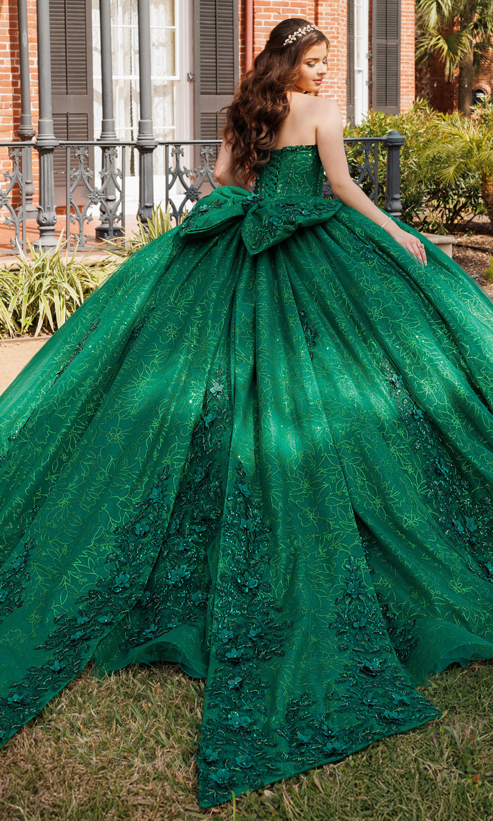 Rachel Allan RQ1195 - Sweetheart Floral Ornate Ballgown with Jacket Quinceanera Dresses in Green    
