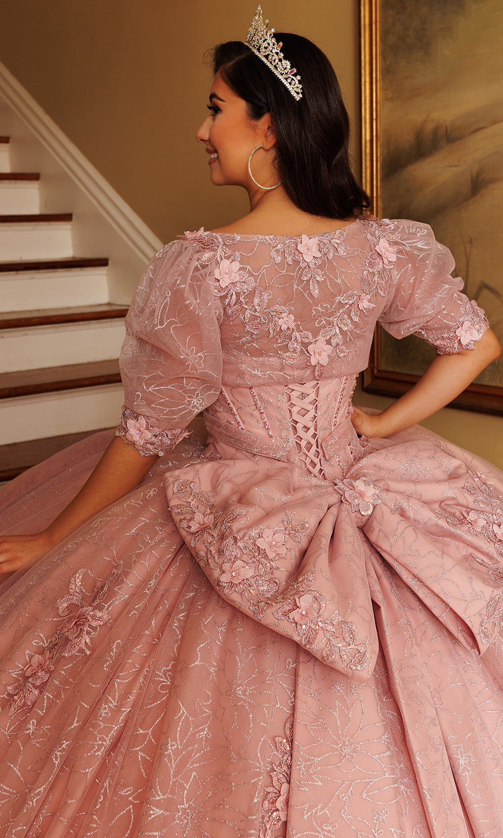 Rachel Allan RQ1195 - Sweetheart Floral Ornate Ballgown with Jacket Quinceanera Dresses in Pink    