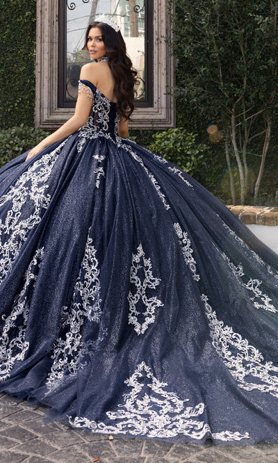 Rachel Allan RQ2230 - Cowl Neck Satin Corset Ballgown Quinceanera Dresses
