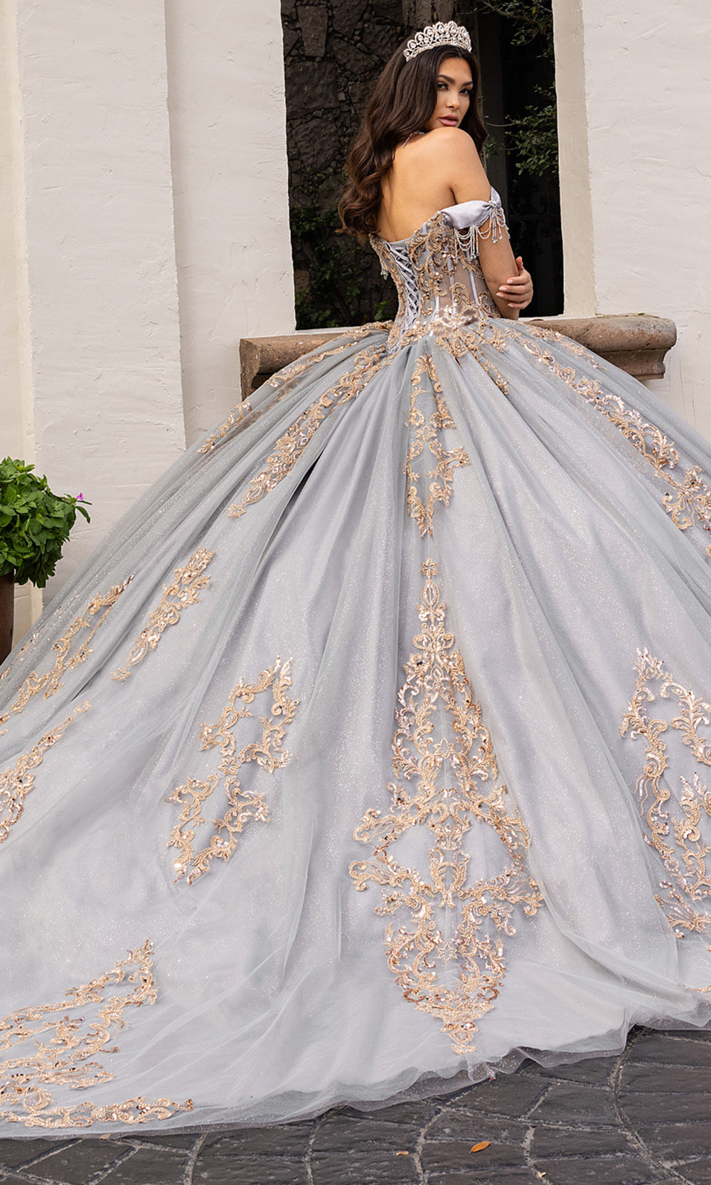 Rachel Allan RQ2230 - Cowl Neck Satin Corset Ballgown Quinceanera Dresses