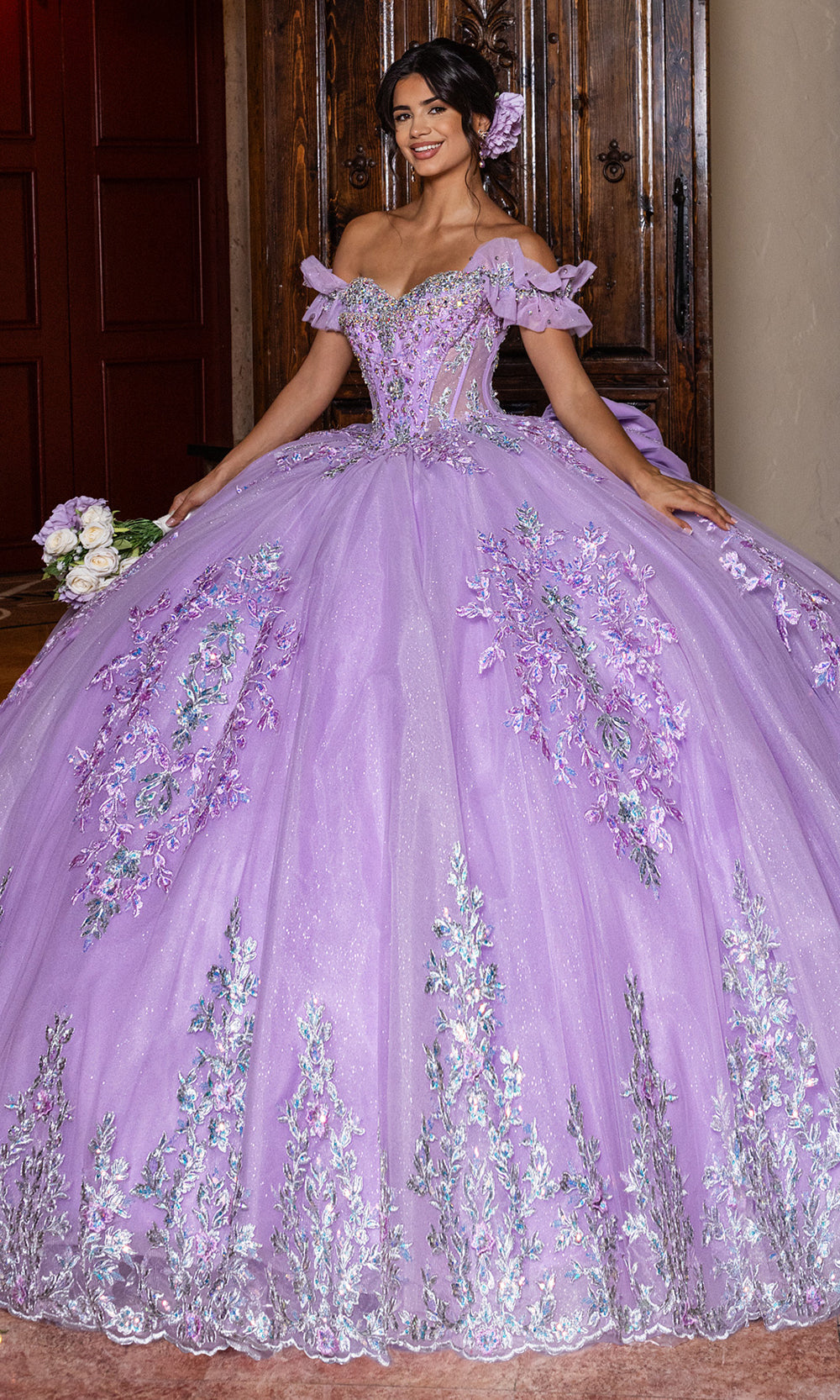 Rachel Allan RQ2240 - Off Shoulder Quinceanera Gown Quinceanera Dresses in Lilac