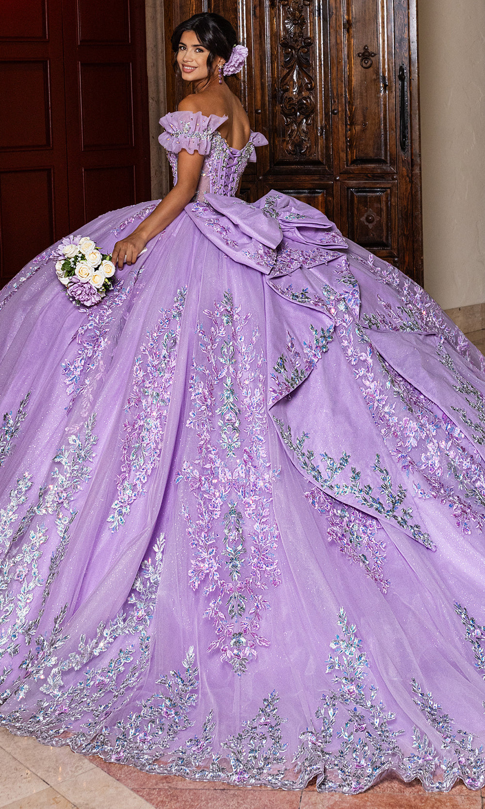 Rachel Allan RQ2240 - Off Shoulder Quinceanera Gown Quinceanera Dresses in Lilac