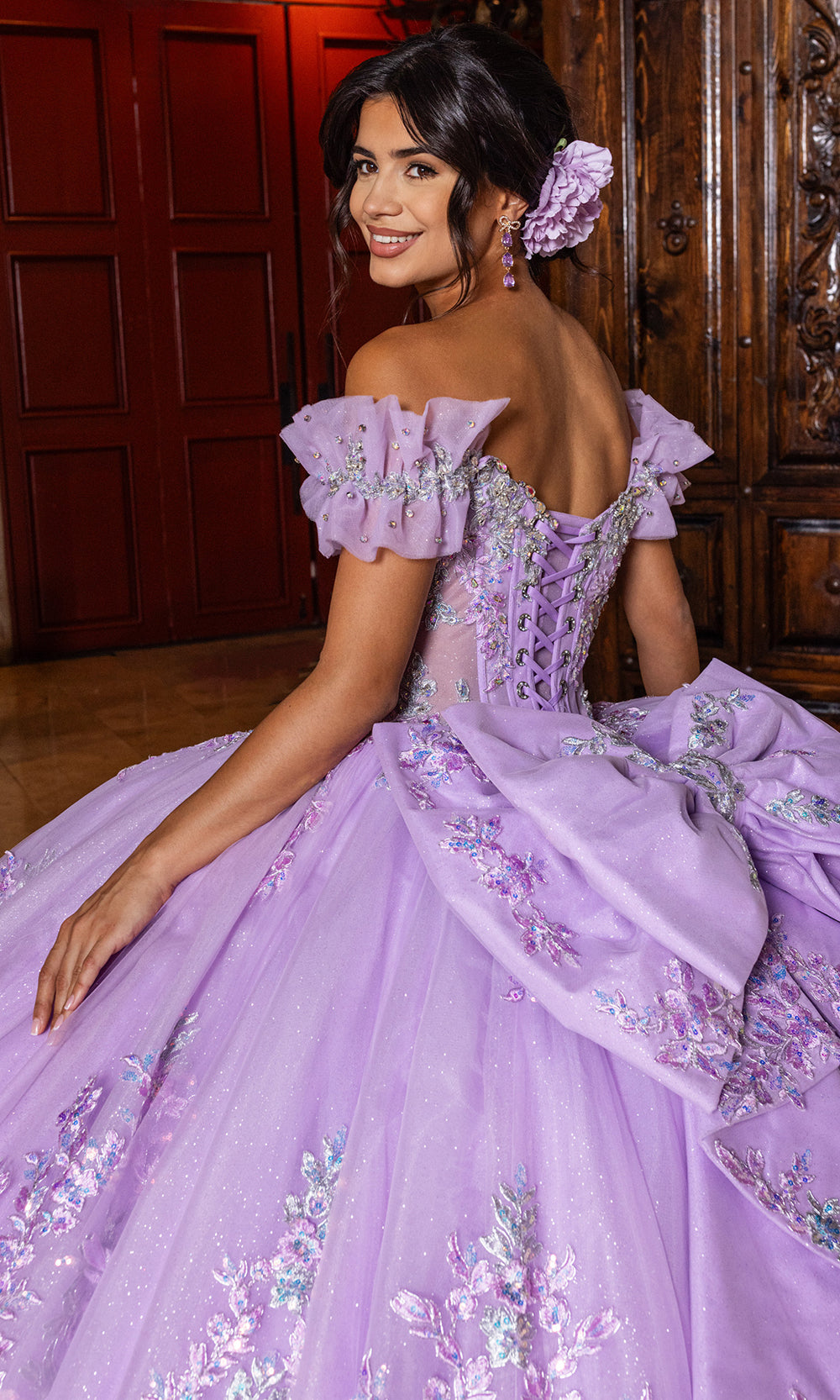 Rachel Allan RQ2240 - Off Shoulder Quinceanera Gown Quinceanera Dresses in Lilac
