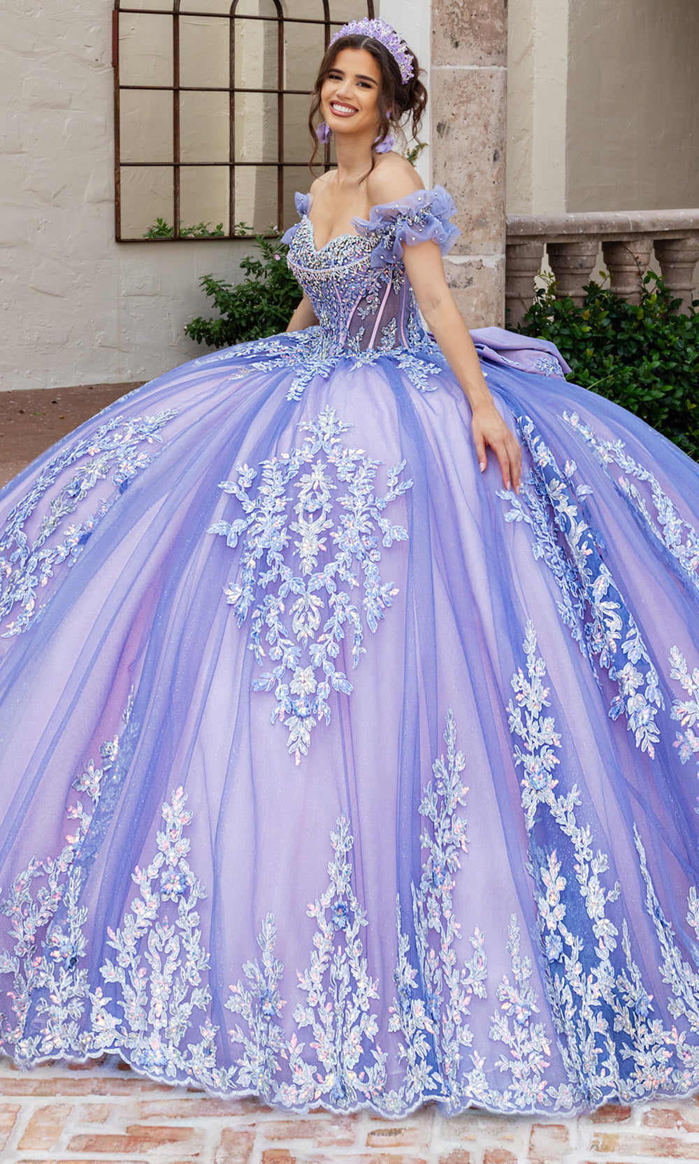 Rachel Allan RQ2240 - Off Shoulder Quinceanera Gown Quinceanera Dresses in Slate Pink