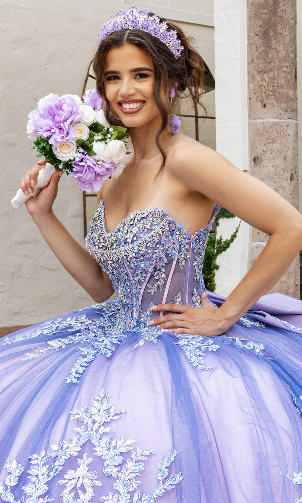 Rachel Allan RQ2240 - Off Shoulder Quinceanera Gown Quinceanera Dresses in Slate Pink