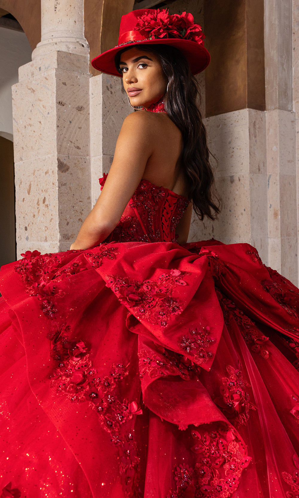 Rachel Allan RQ2241 - Couture Quinceanera Ball Gown Quinceanera Dresses in Deep Red