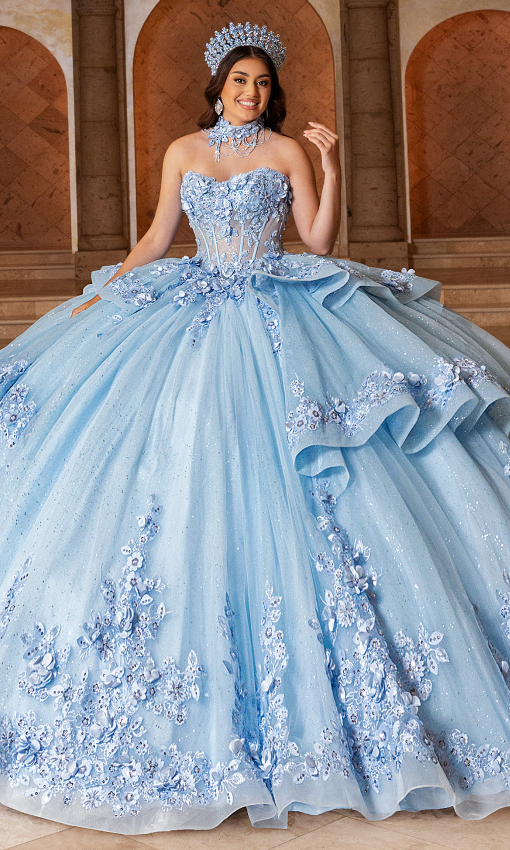 Rachel Allan RQ2241 - Couture Quinceanera Ball Gown Quinceanera Dresses in Powder Blue