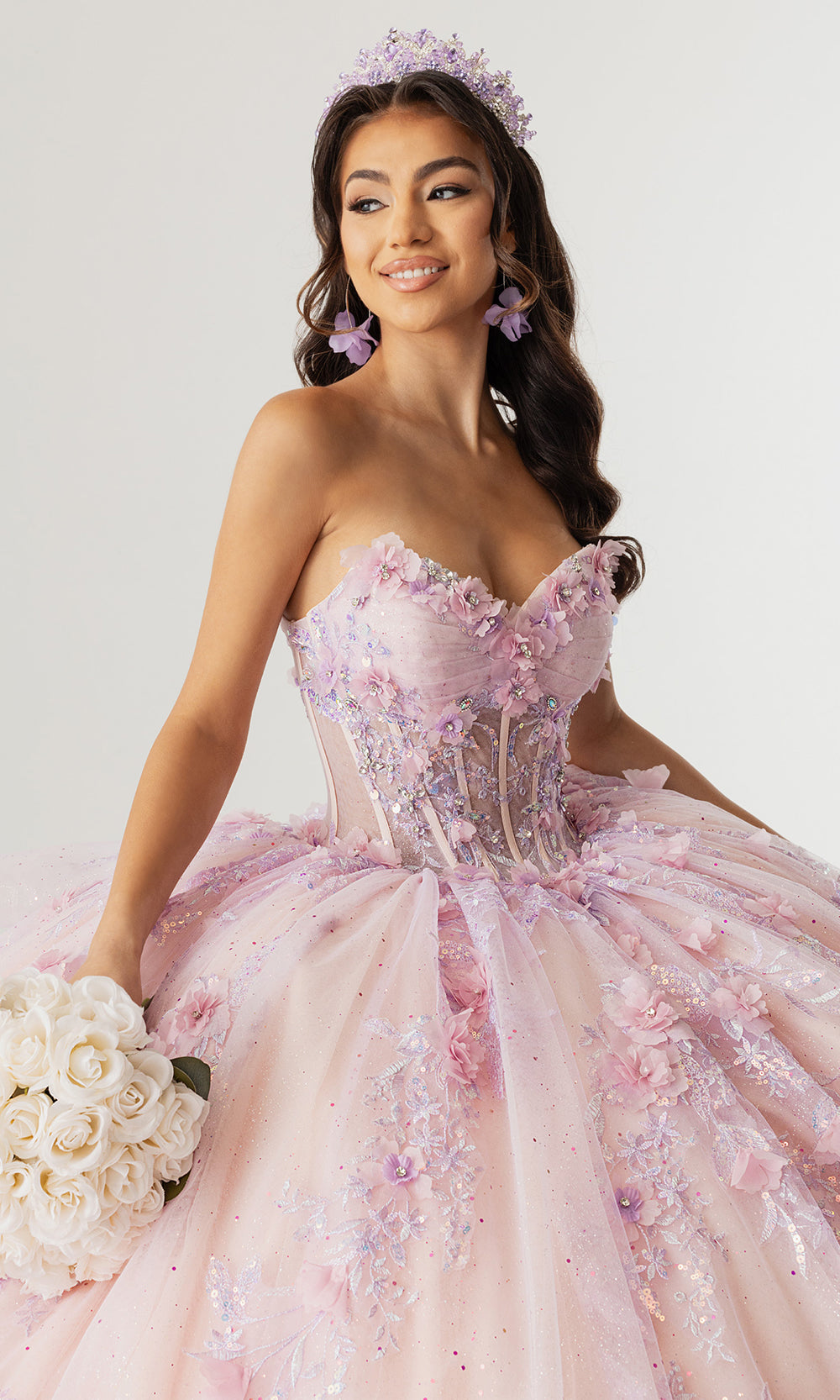 Rachel Allan RQ2242 - Off Shoulder Quinceanera Gown Quinceanera Dresses in Lilac Blush