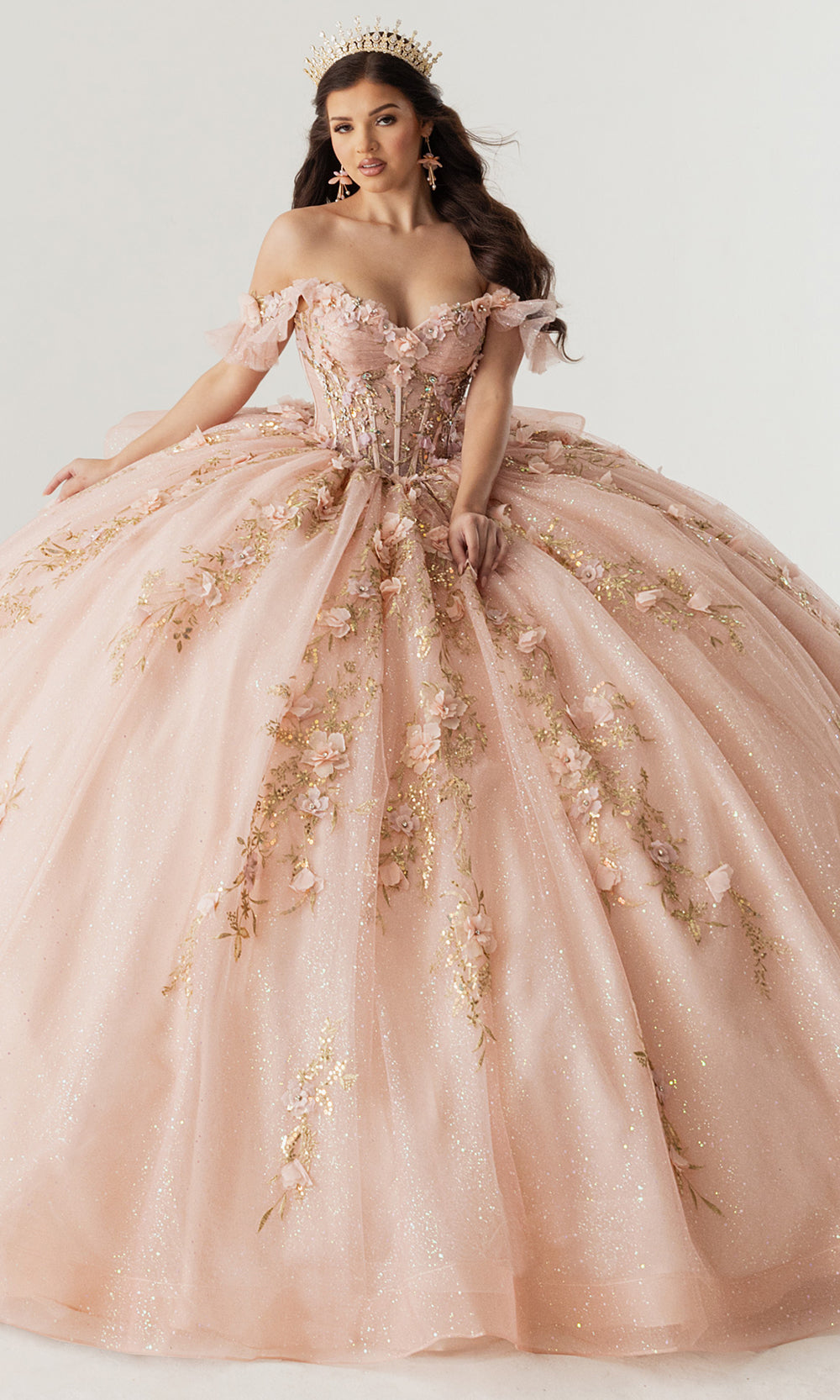 Rachel Allan RQ2242 - Off Shoulder Quinceanera Gown Quinceanera Dresses in Rose Pink