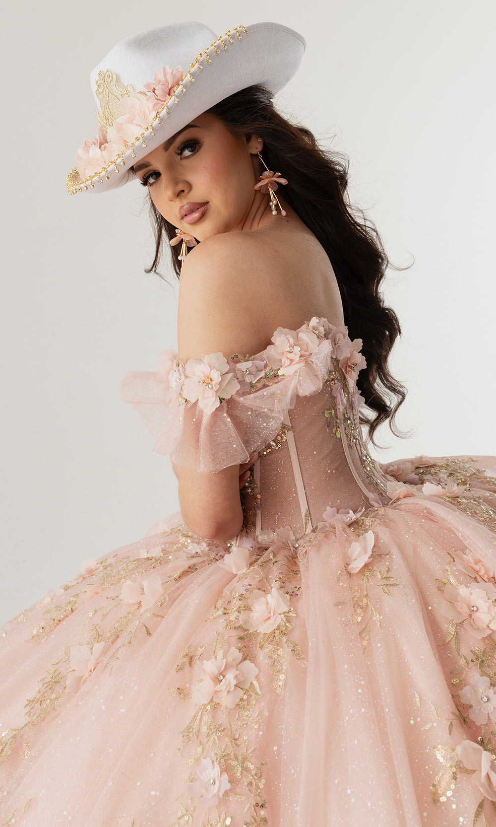 Rachel Allan RQ2242 - Off Shoulder Quinceanera Gown Quinceanera Dresses in Rose Pink
