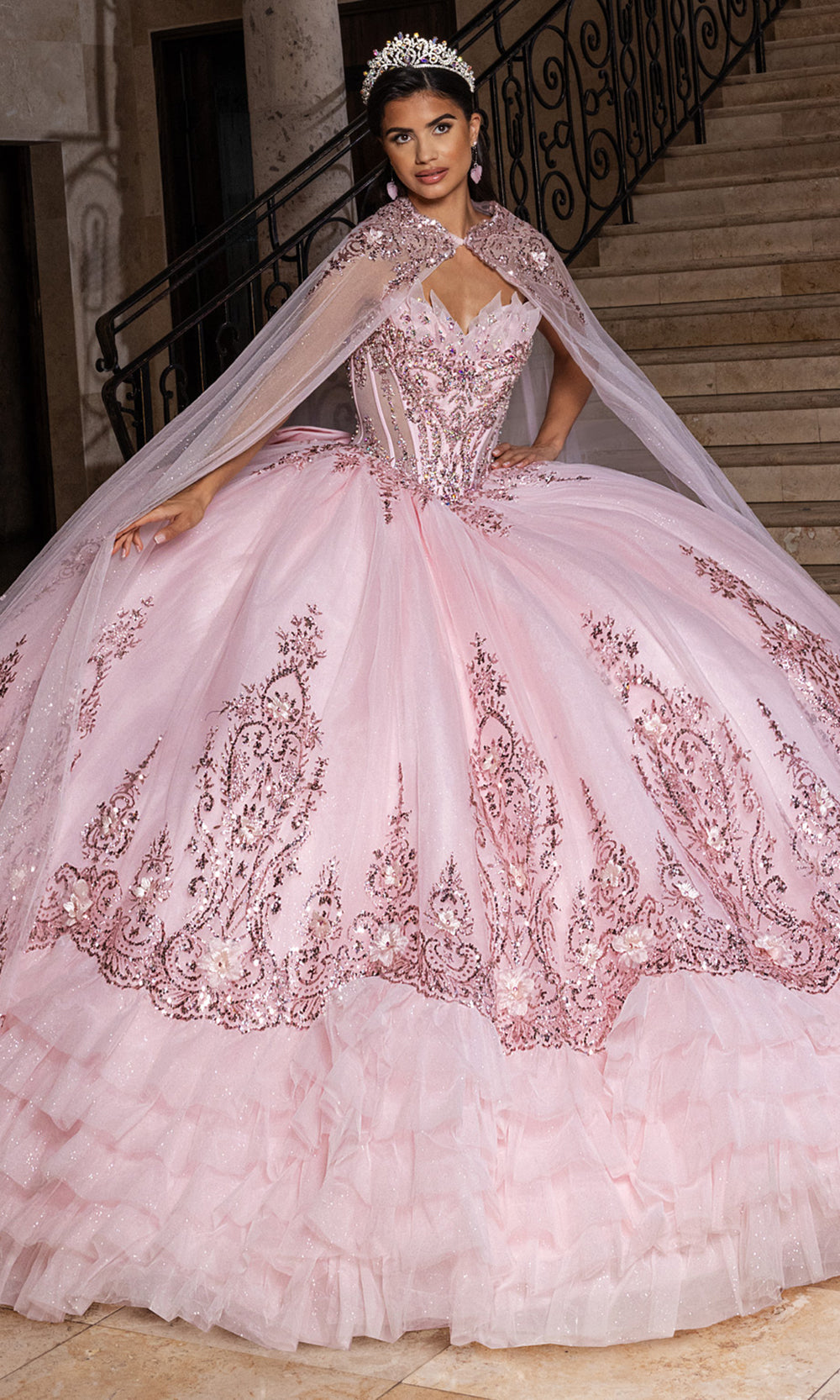 Rachel Allan RQ2243 - Couture Quinceanera Gown Quinceanera Dresses in Light Pink