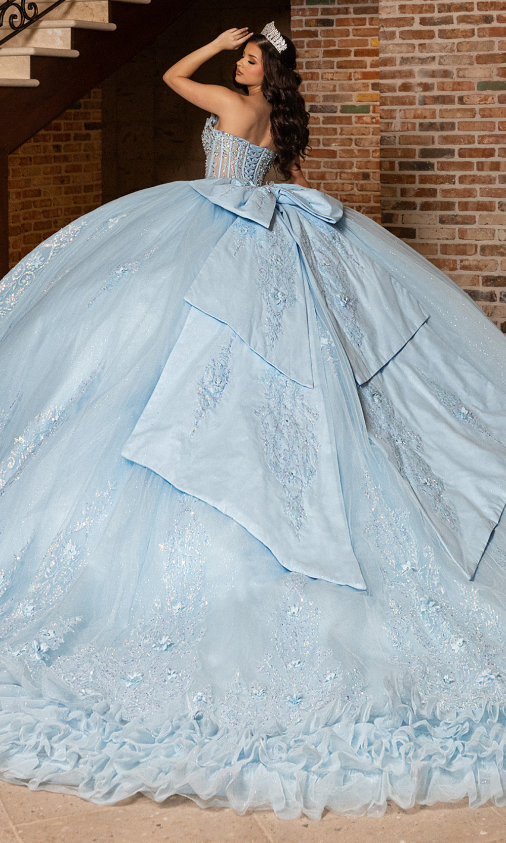 Rachel Allan RQ2243 - Couture Quinceanera Gown Quinceanera Dresses in Light Blue