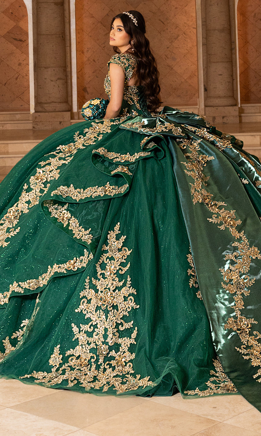 Rachel Allan RQ2244 - Couture Quinceanera Gown Quinceanera Dresses in Emerald