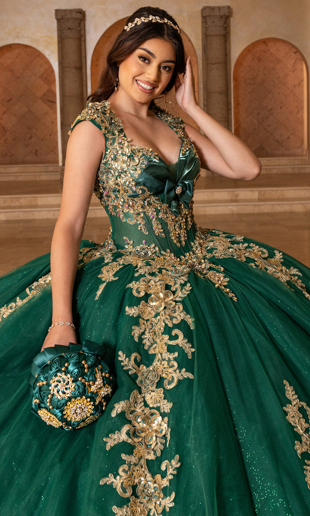 Rachel Allan RQ2244 - Couture Quinceanera Gown Quinceanera Dresses in Emerald