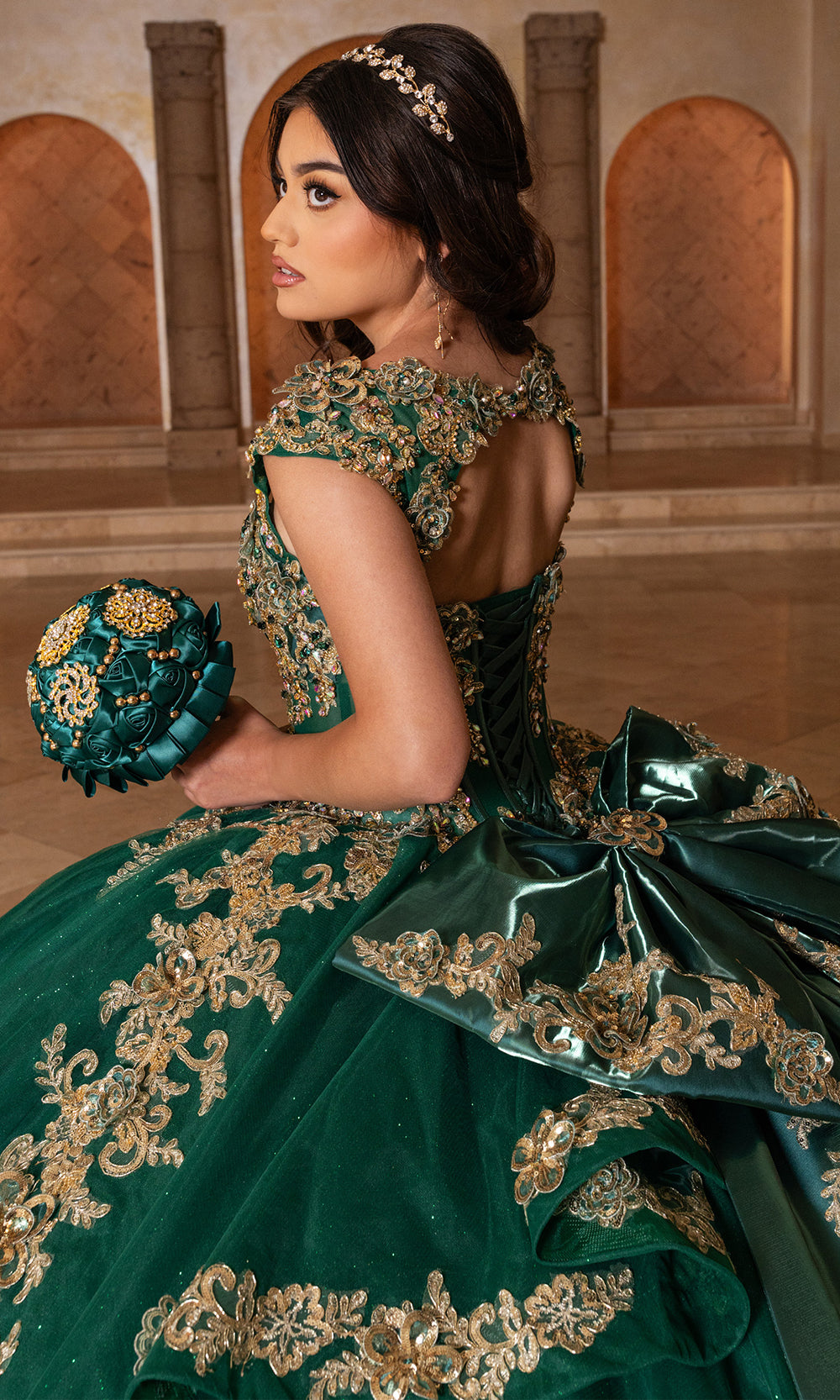 Rachel Allan RQ2244 - Couture Quinceanera Gown Quinceanera Dresses in Emerald