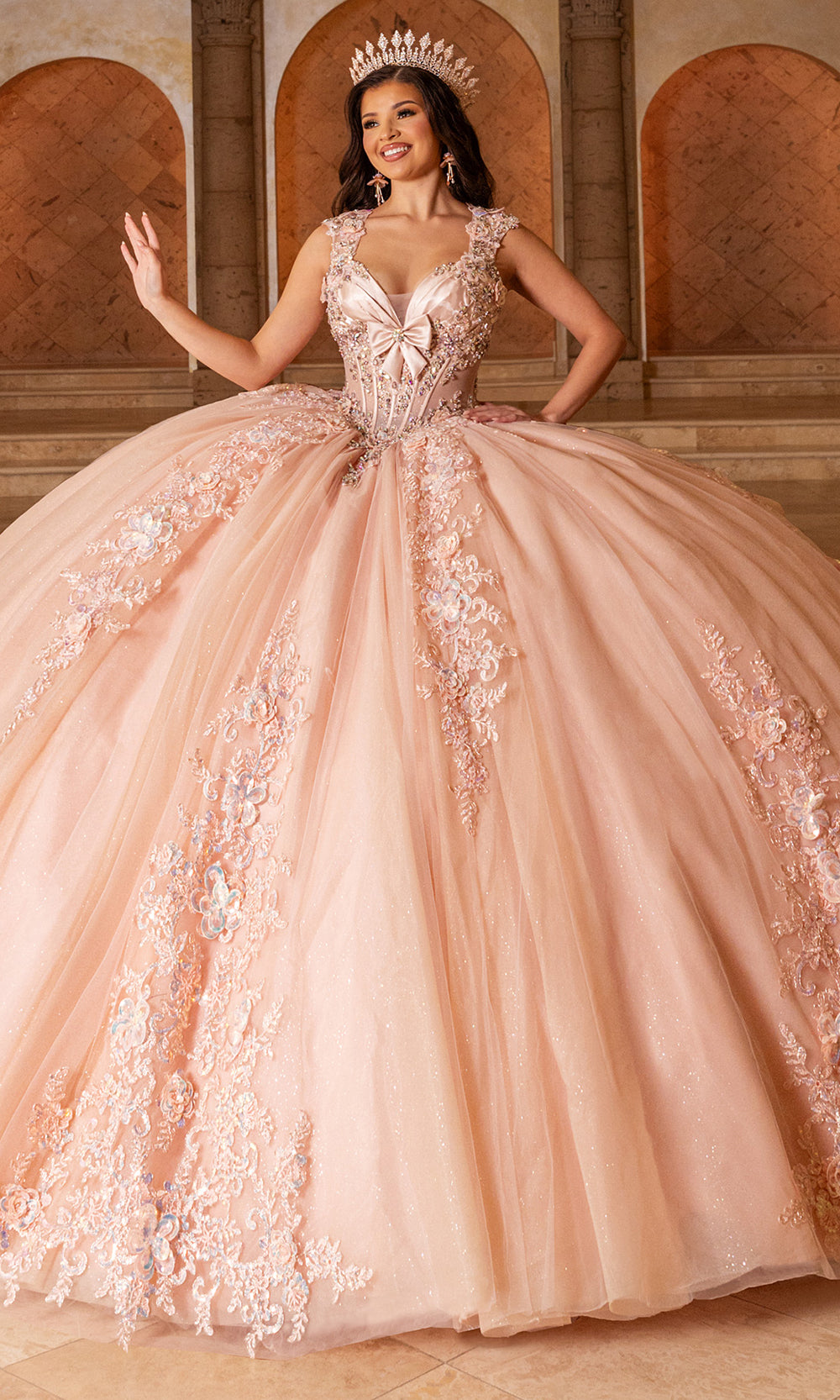 Rachel Allan RQ2244 - Couture Quinceanera Gown Quinceanera Dresses in Blush