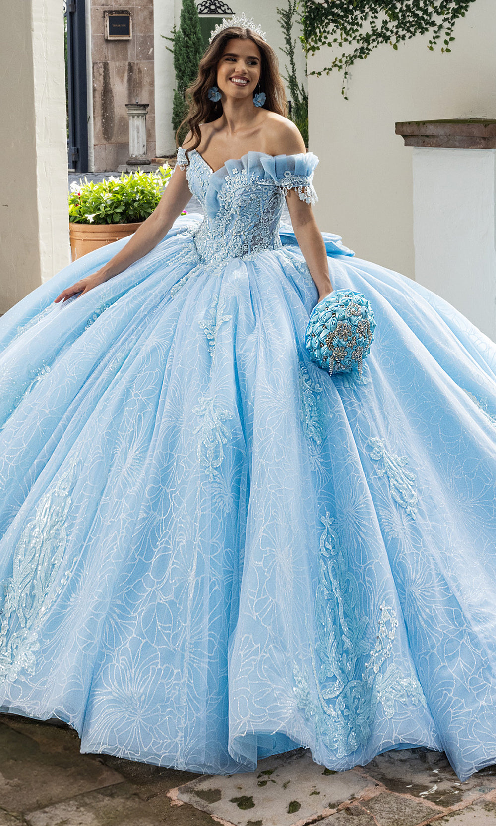 Rachel Allan RQ2246 - Romantic Quinceanera Gown Quinceanera Dresses in Powder Blue