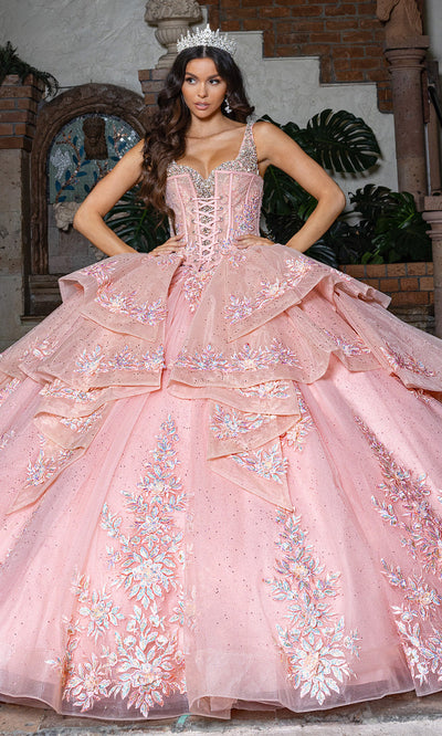 Rachel Allan RQ3158 - Layered Embroidered Sleeveless Gown Quinceanera Dresses