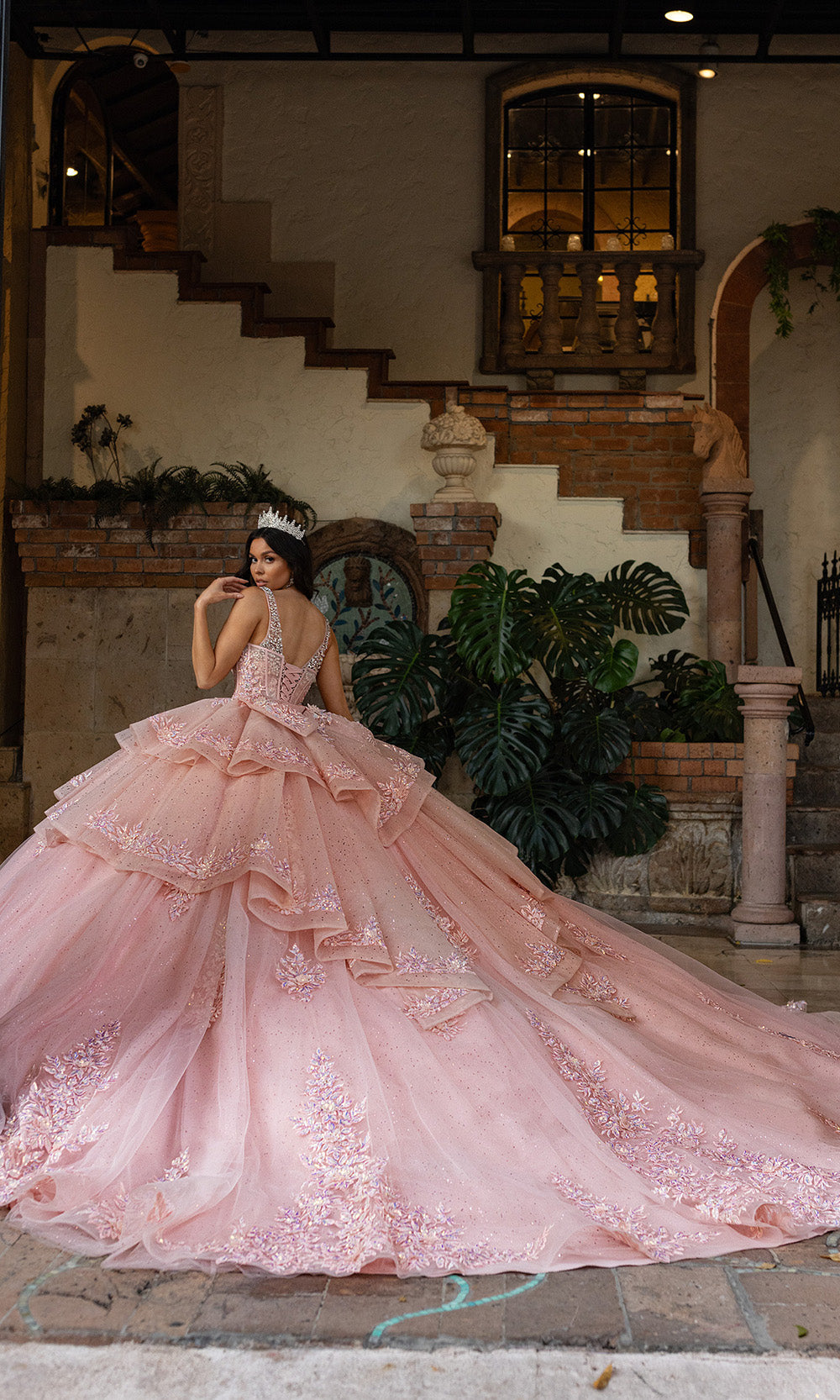 Rachel Allan RQ3158 - Layered Embroidered Sleeveless Gown Quinceanera Dresses