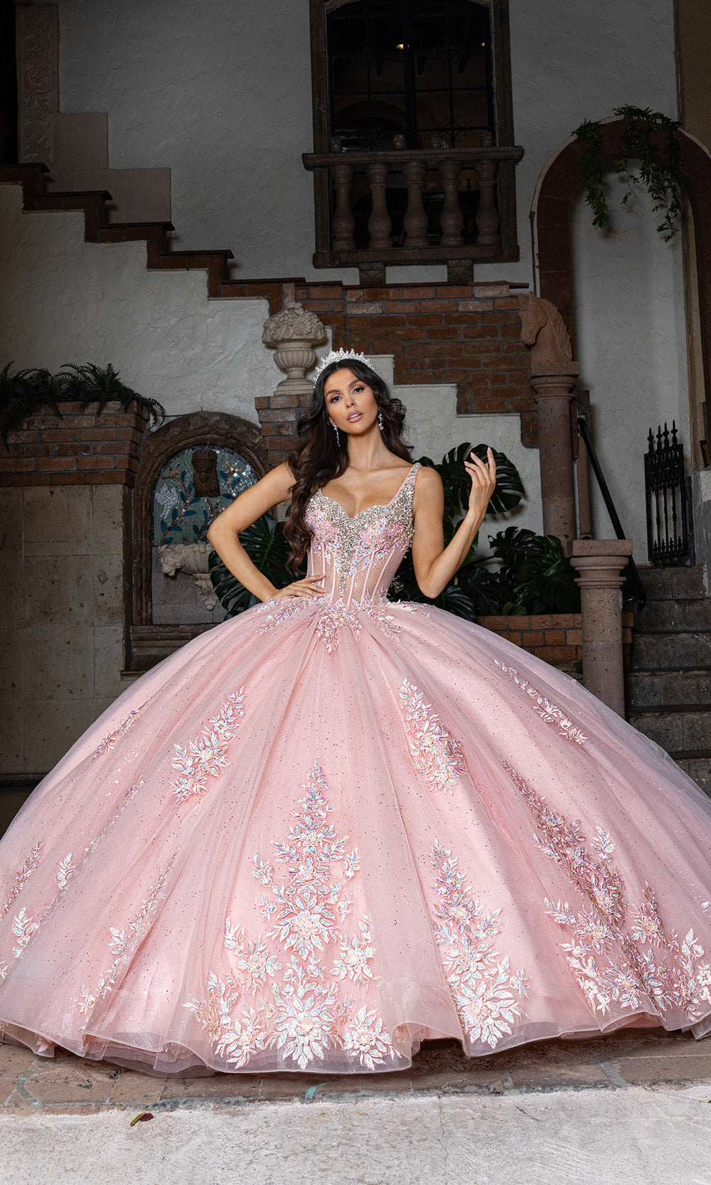 Rachel Allan RQ3158 - Layered Embroidered Sleeveless Gown Quinceanera Dresses