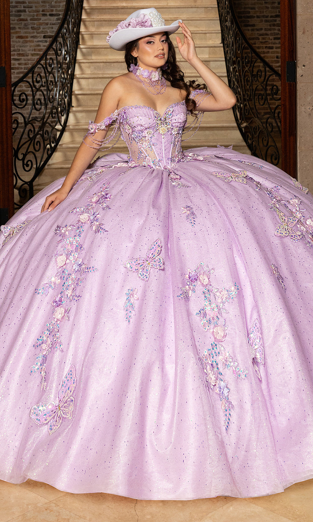 Rachel Allan RQ3176 - Off Shoulder Quinceanera Dress Quinceanera Dresses in Lilac