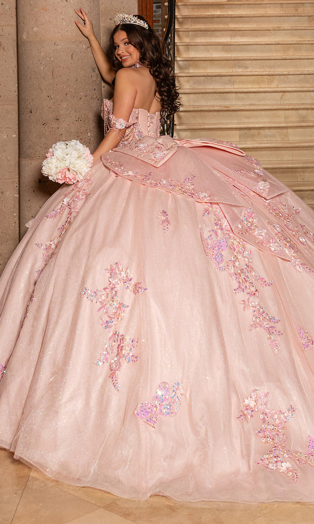 Rachel Allan RQ3176 - Off Shoulder Quinceanera Dress Quinceanera Dresses in Blush