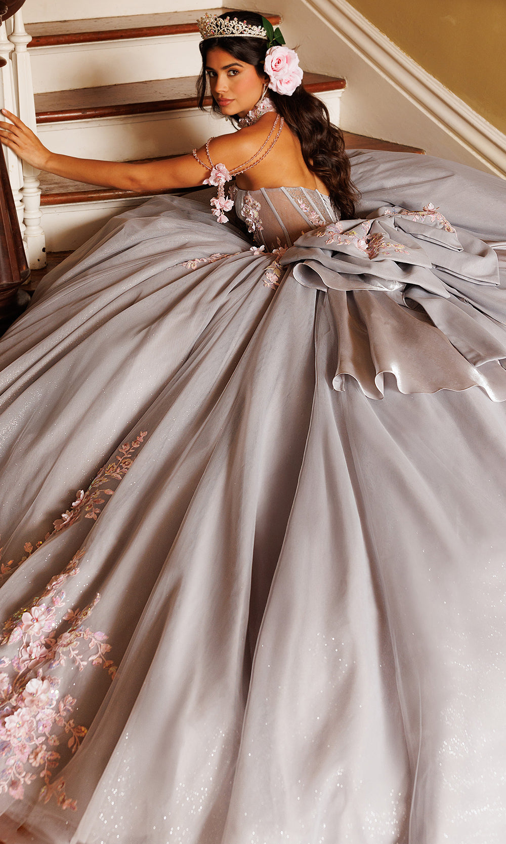 Rachel Allan RQ3184 - Illusion Corset Embellished Tulle Gown Quinceanera Dresses in Pink    
