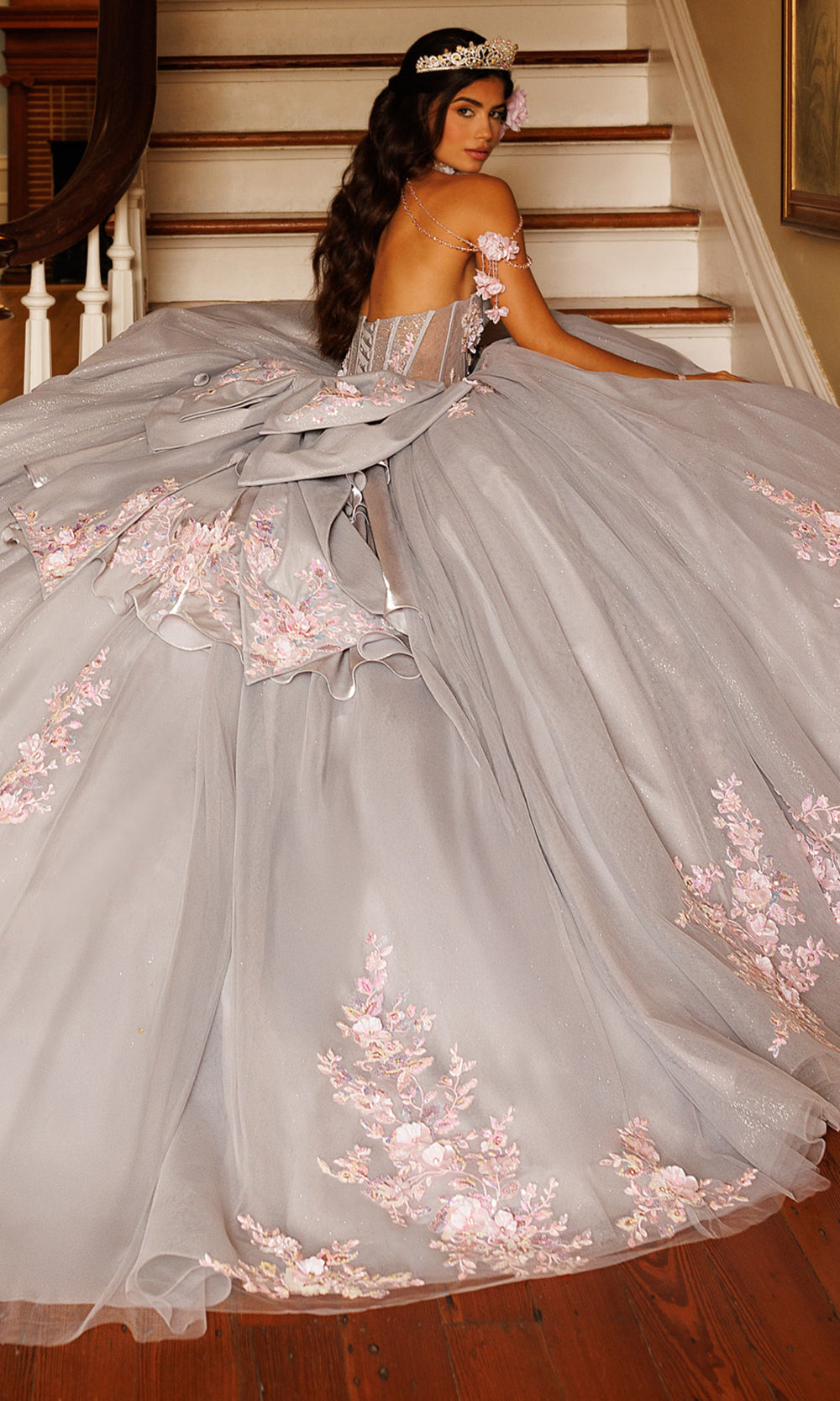 Rachel Allan RQ3184 - Illusion Corset Embellished Tulle Gown Quinceanera Dresses in Pink    