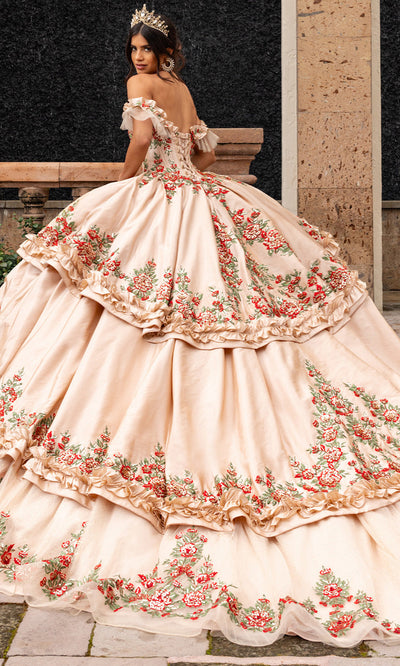 Rachel Allan RQ5015 - Colorful Off Shoulder Embroidered Gown Quinceanera Dresses