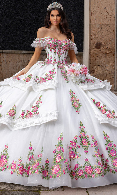 Rachel Allan RQ5015 - Colorful Off Shoulder Embroidered Gown Quinceanera Dresses