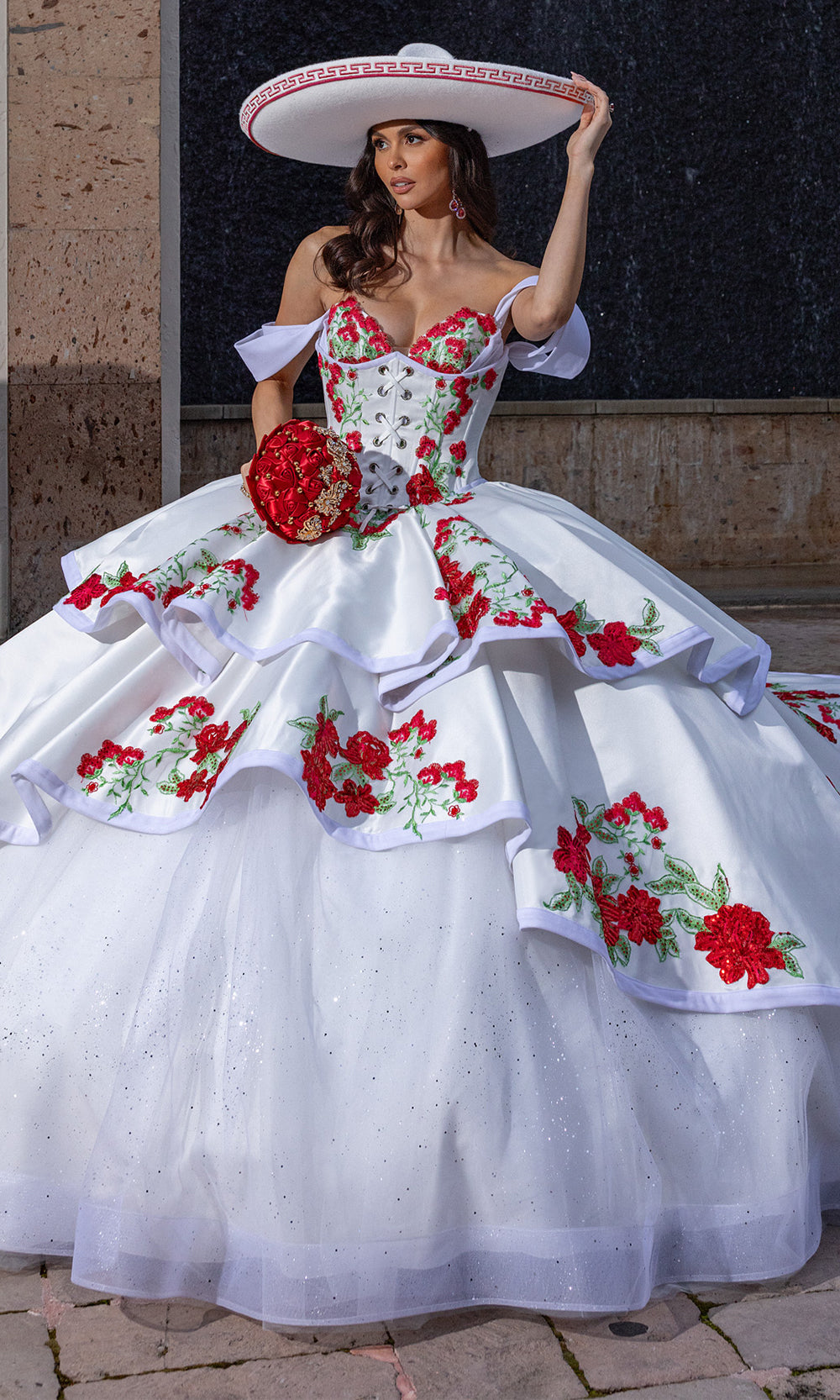 Rachel Allan RQ5016 - Embroidered Charro Style Ballgown Quinceanera Dresses