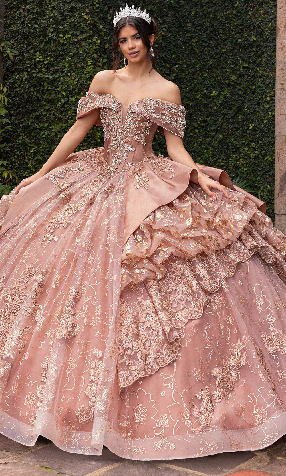 Rachel Allan RQ6001 - Beaded Bodice Tiered Ruffle Quince Gown Quinceanera Dresses