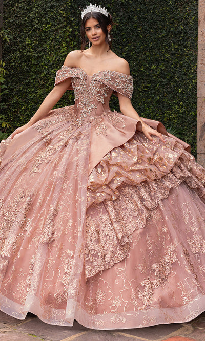 Rachel Allan RQ6001 - Beaded Bodice Tiered Ruffle Quince Gown Quinceanera Dresses