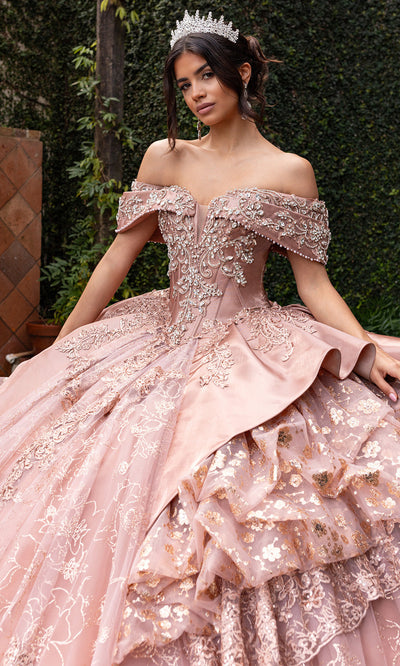 Rachel Allan RQ6001 - Beaded Bodice Tiered Ruffle Quince Gown Quinceanera Dresses