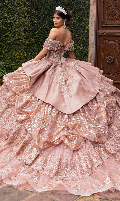 Rachel Allan RQ6001 - Beaded Bodice Tiered Ruffle Quince Gown Quinceanera Dresses