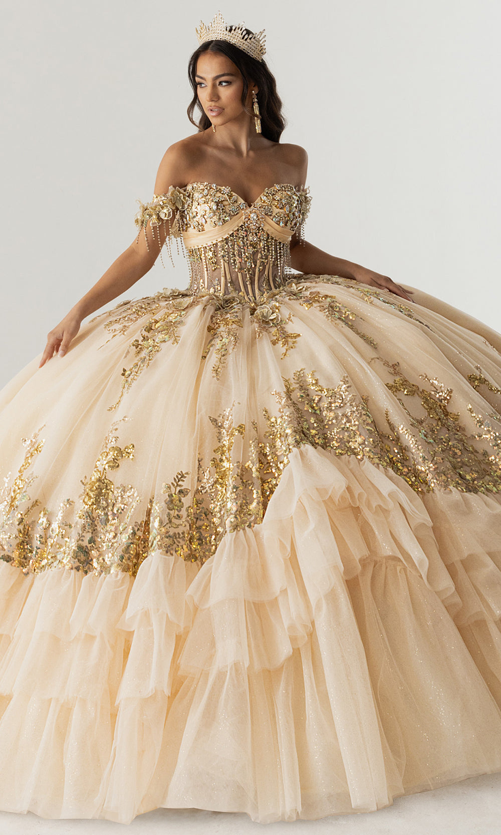 Rachel Allan RQ6012 - Off Shoulder Ruffle Quince Dress Quinceanera Dresses